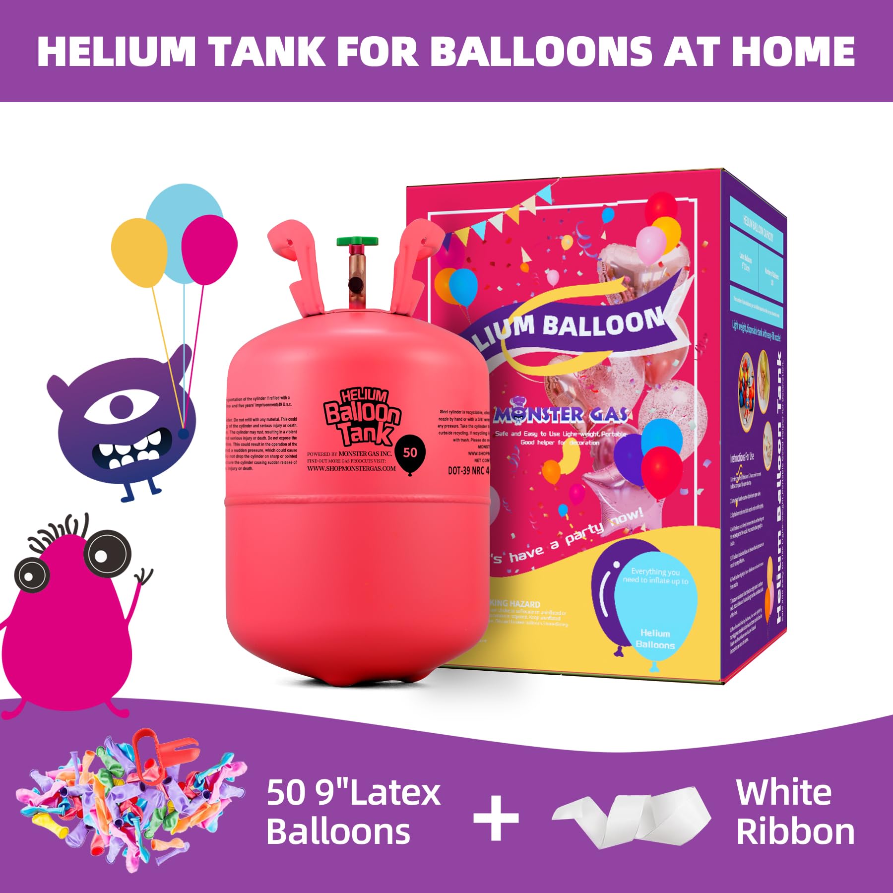 Amazon.com: Monster Gas 13L Helium Tank For Balloons At Home